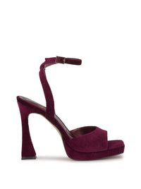 Jixte High Heel in Dark Cherry Velvet