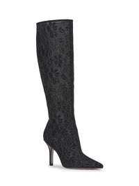 Juleira Knee High Boot in Black Lace