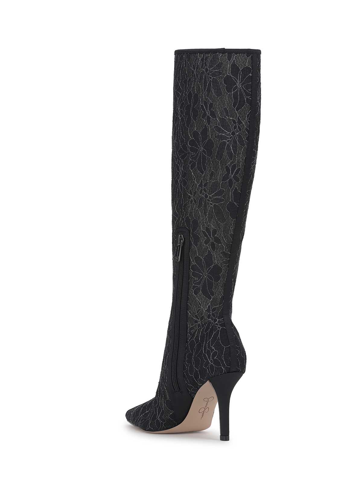 Juleira Knee High Boot in Black Lace
