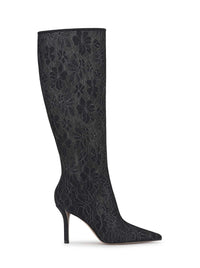 Juleira Knee High Boot in Black Lace