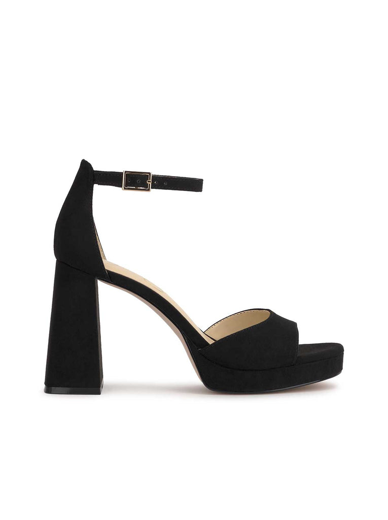 Kaliah Platform Sandal in Black Suede