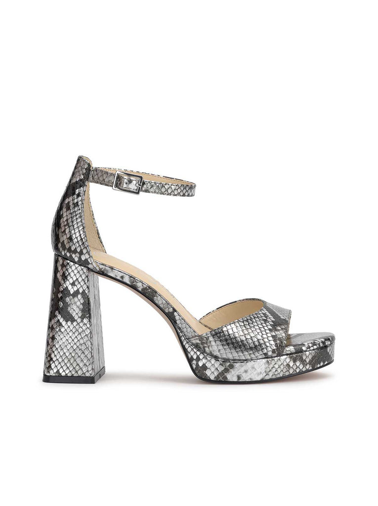 Kaliah Platform Sandal in Chrome Snake