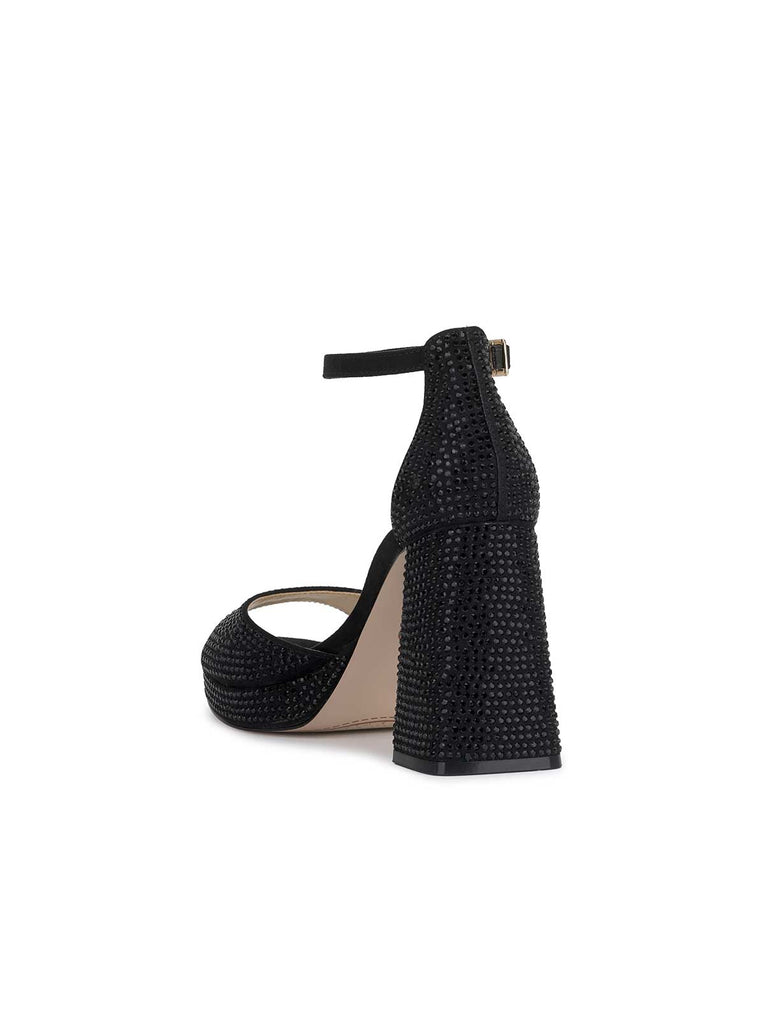 Kaliah Platform Sandal in Black Embellished