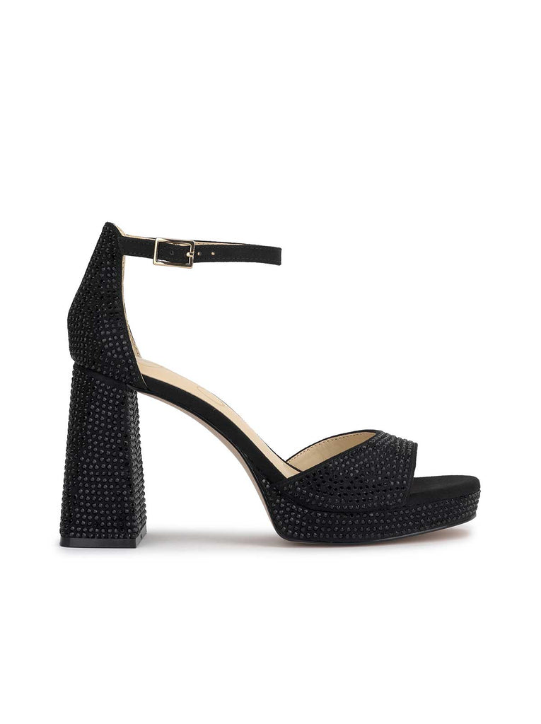 Kaliah Platform Sandal in Black Embellished