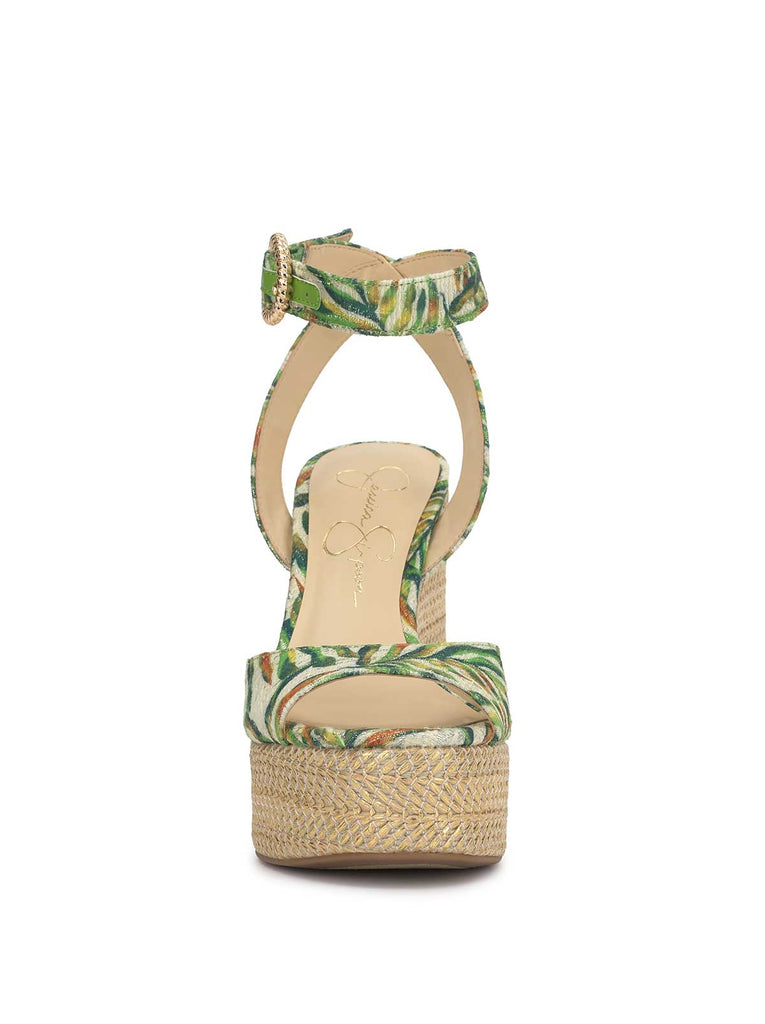 Kamindi Espadrille Wedge in Green Jungle