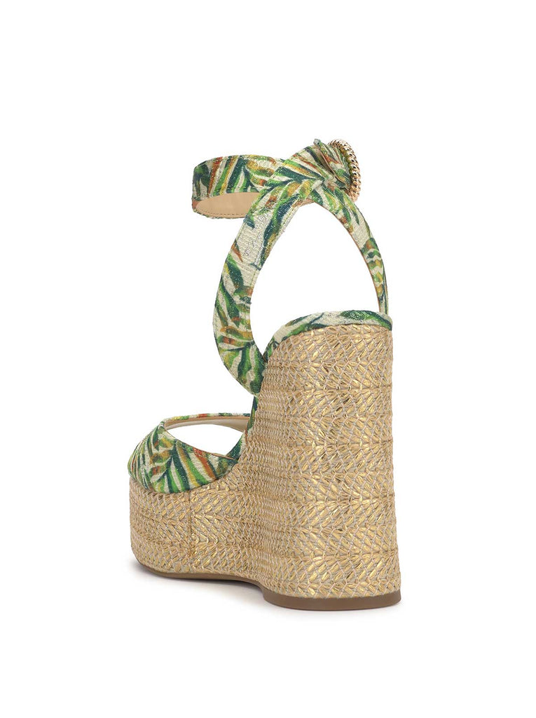 Kamindi Espadrille Wedge in Green Jungle