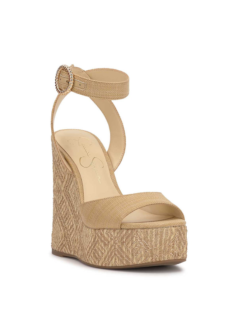 Kamindi Espadrille Wedge in Natural Raffia