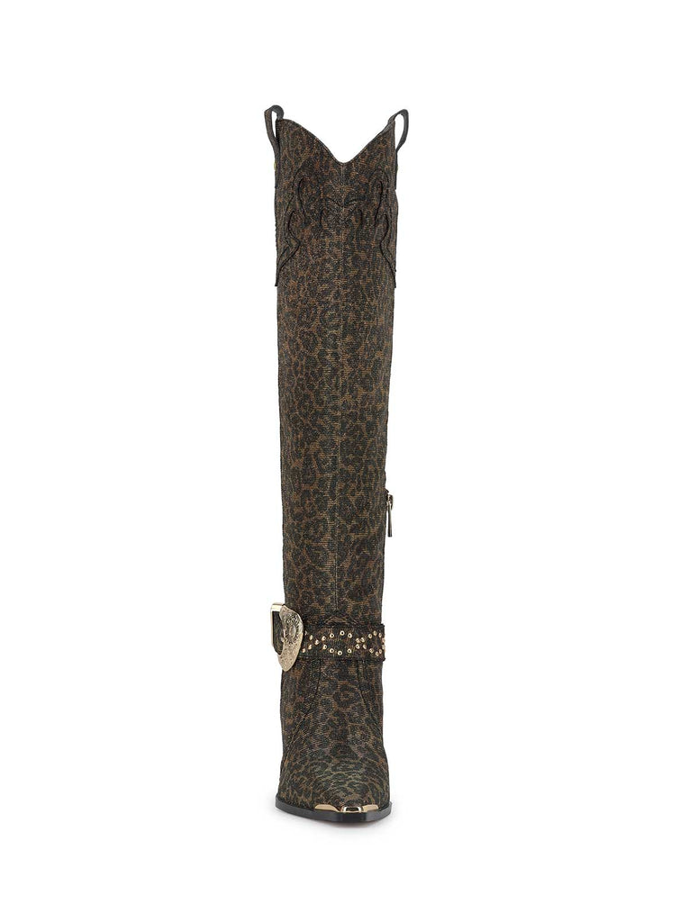 Kenzin Tall Boot in Leopard Sparkle
