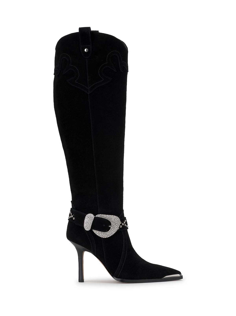 Kenzin Tall Boot in Black Suede