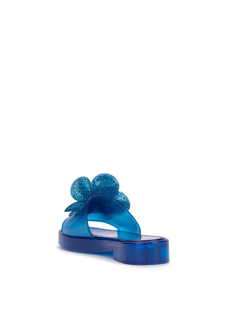 Kerah Lucite Flower Sandal in Blue