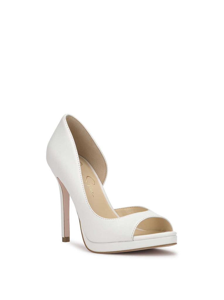 Kimli Peep Toe Pump in Bright White