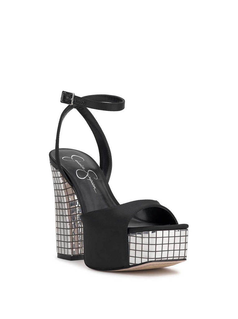 Lirio Platform Sandal in Black Disco