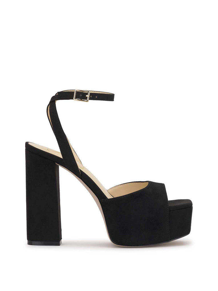 Lirio Platform Sandal in Black Suede