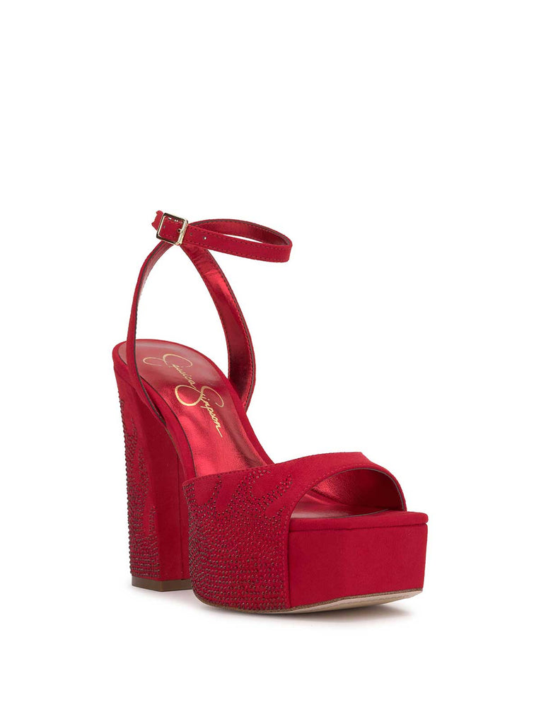 Lirio Platform Sandal in Wicked Red