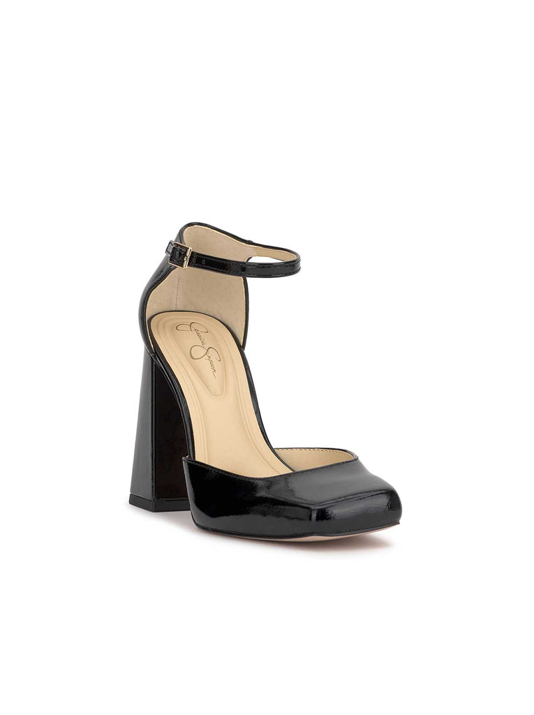 Lollah Block Heel Pump in Black