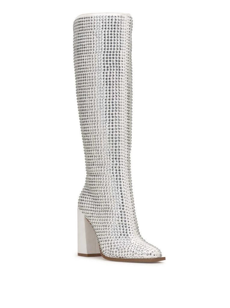 Lovelly Embellished Boot in White