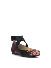 Mandalaye Ballet Flat in Black Blossom