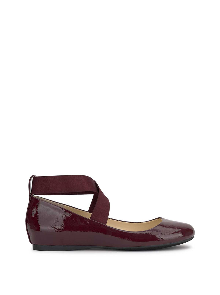 Mandayss Ballet Flat in Dark Cherry