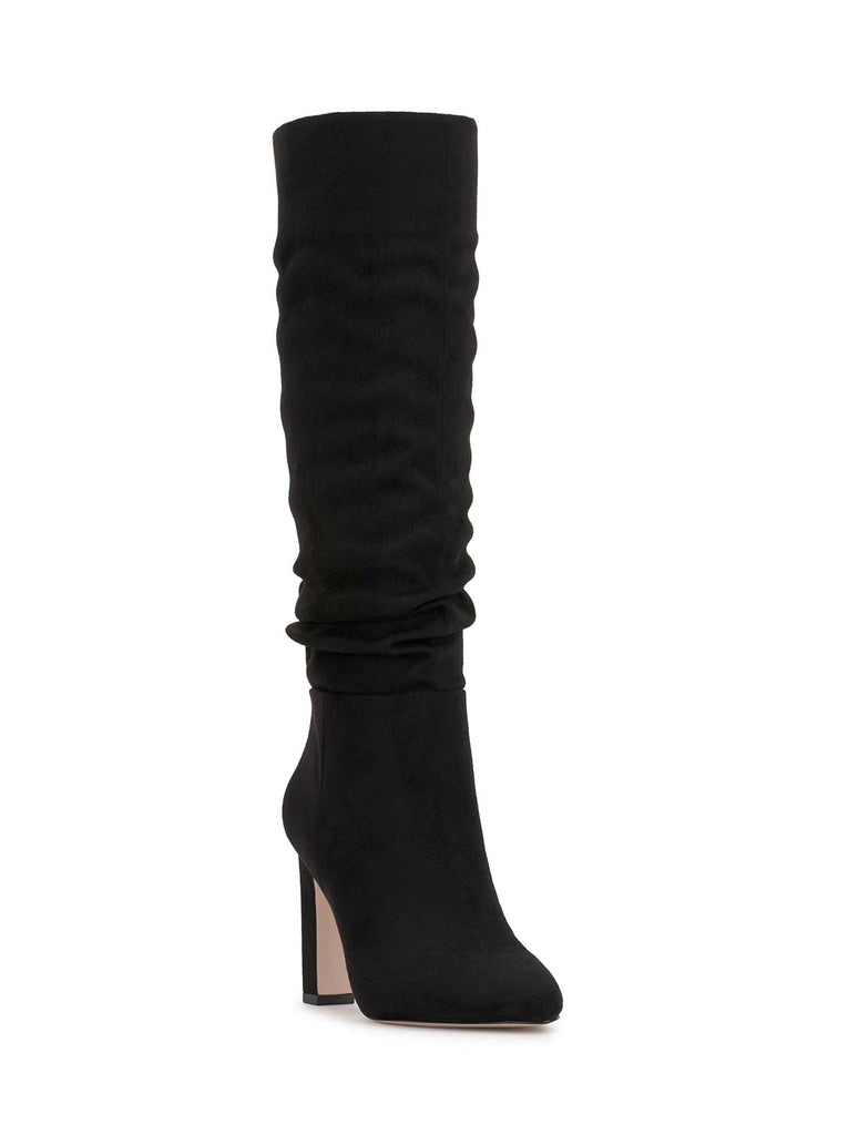 Minerva Knee High Boot in Black Suede