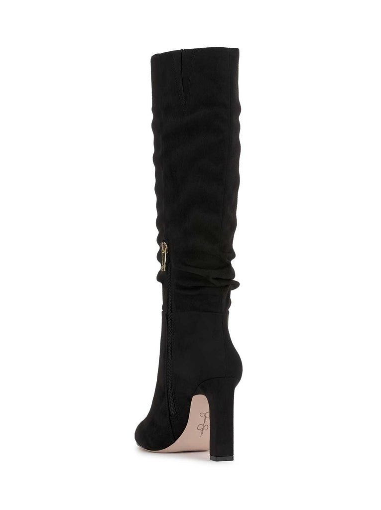 Minerva Knee High Boot in Black Suede