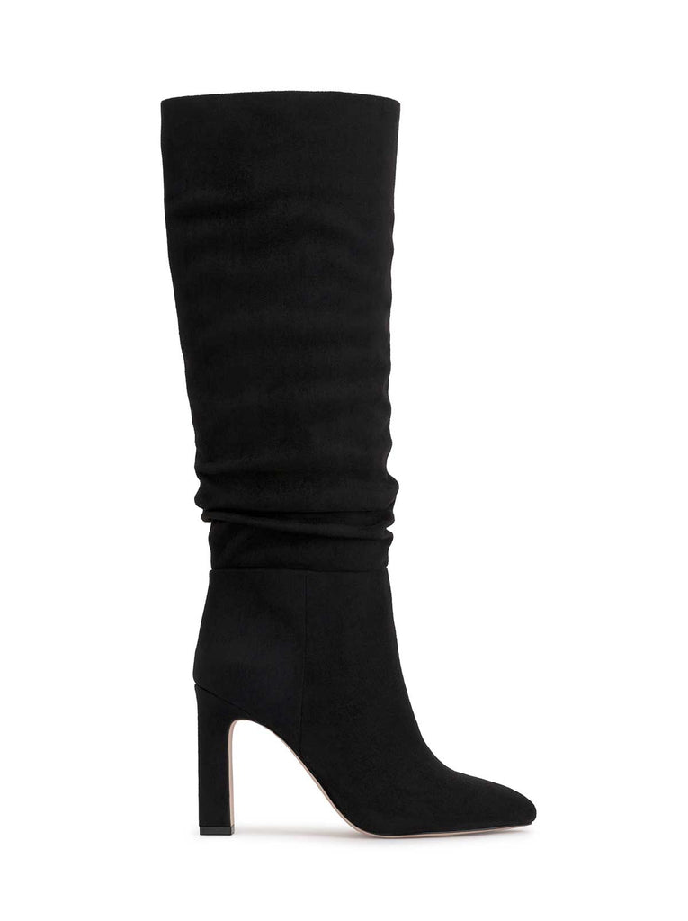 Minerva Knee High Boot in Black Suede