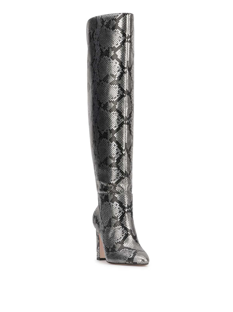 Mistia Over The Knee Boot in Chrome Snake