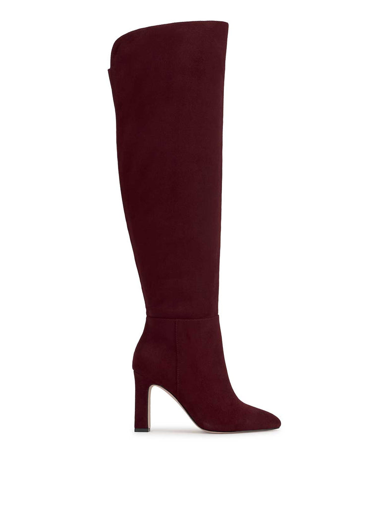 Mistia Over The Knee Boot in Dark Cherry