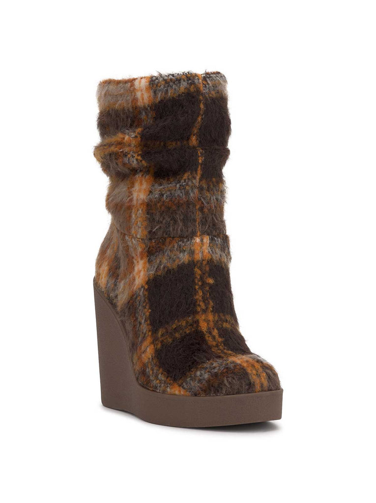 Mynette Slouch Wedge Bootie in Mocha Combo