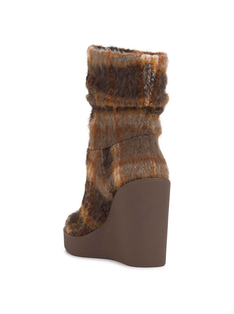 Mynette Slouch Wedge Bootie in Mocha Combo