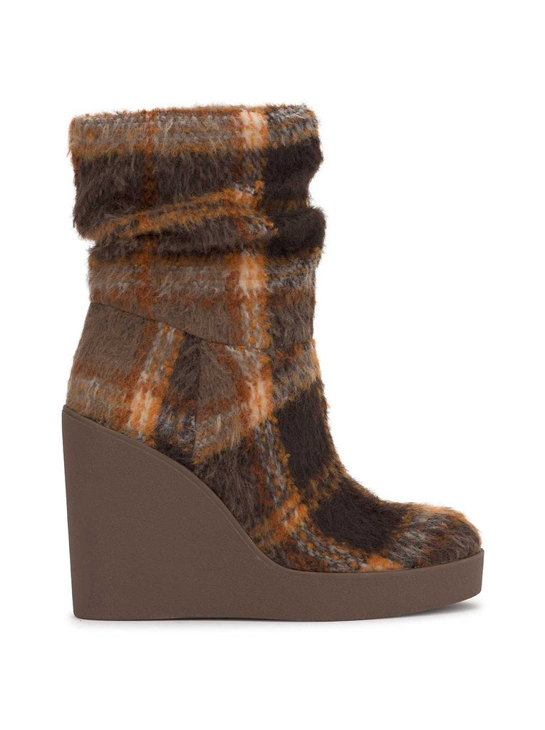 Mynette Slouch Wedge Bootie in Mocha Combo