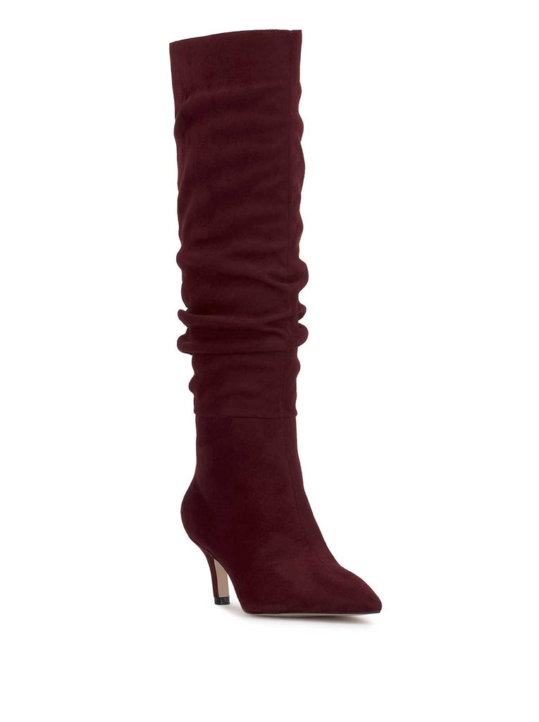 Naevy Slouch Boot in Dark Cherry