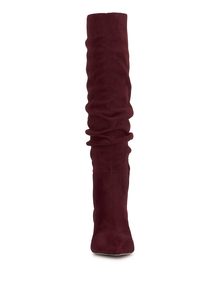 Naevy Slouch Boot in Dark Cherry