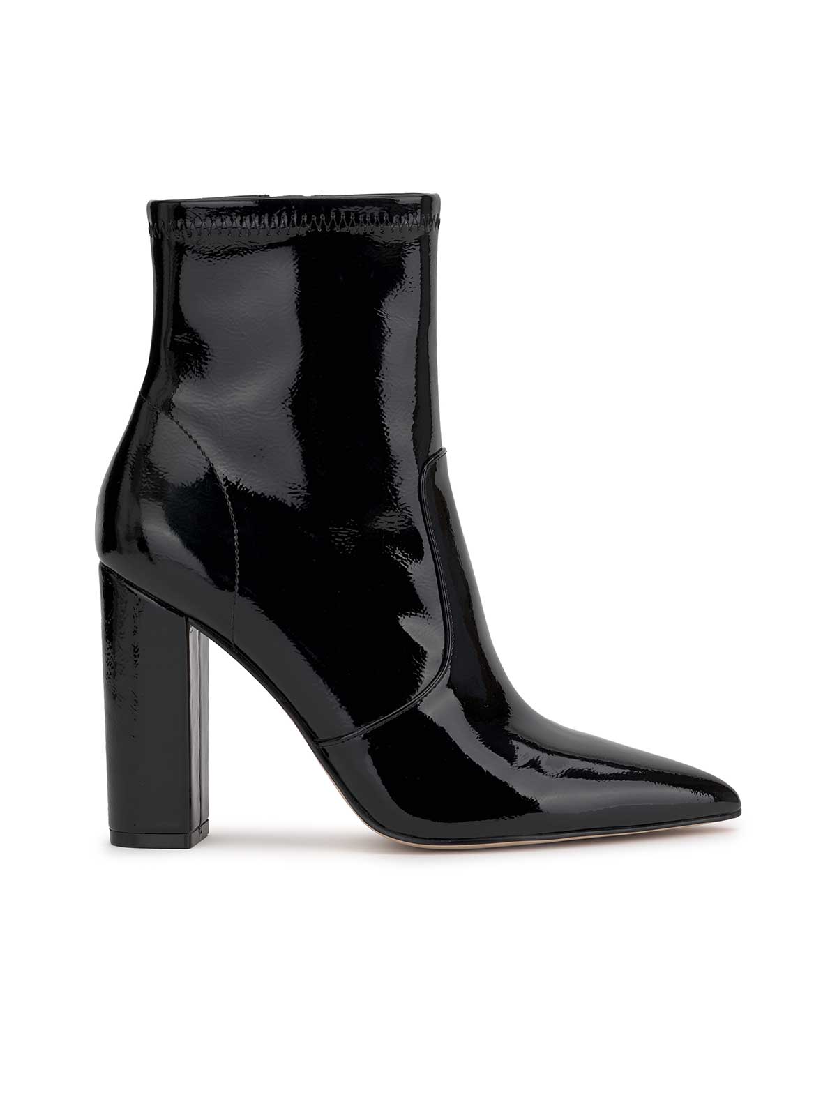 Narelle Pointed Toe Bootie in Black Patent