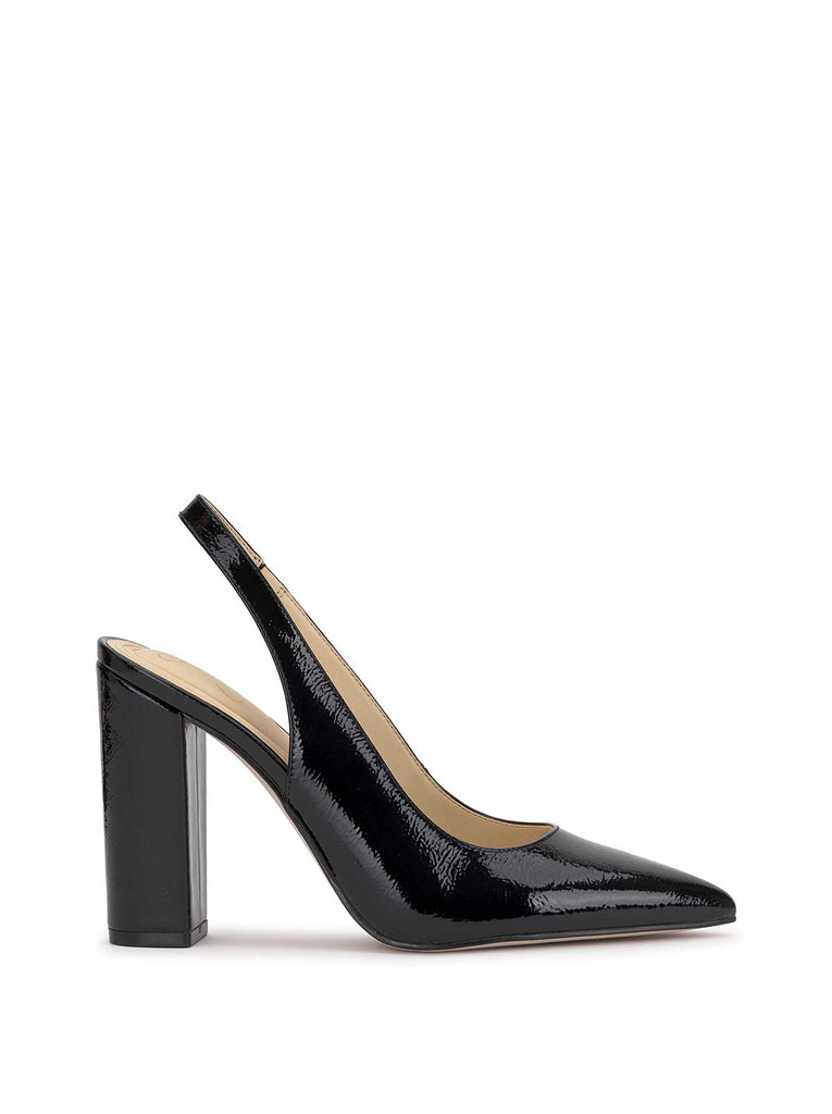 Noula Slingback Pointed Toe Pump in Black Patent