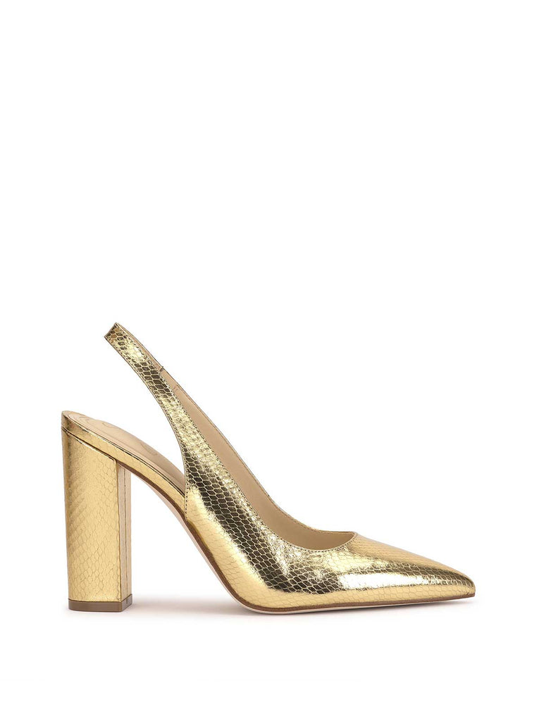 Noula Slingback Pointed Toe Pump in Gold