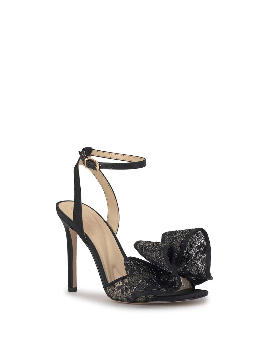 Olivine High Heel in Black Lace