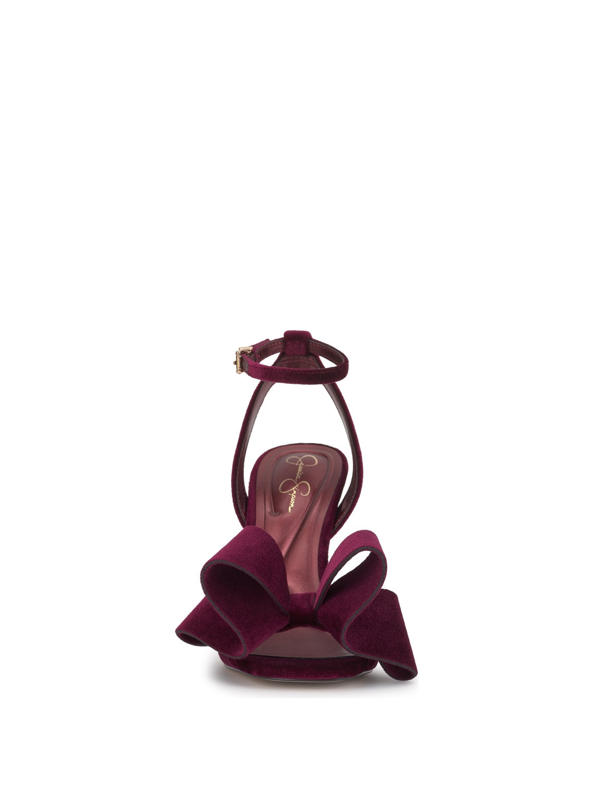Olivine High Heel in Dark Cherry Velvet