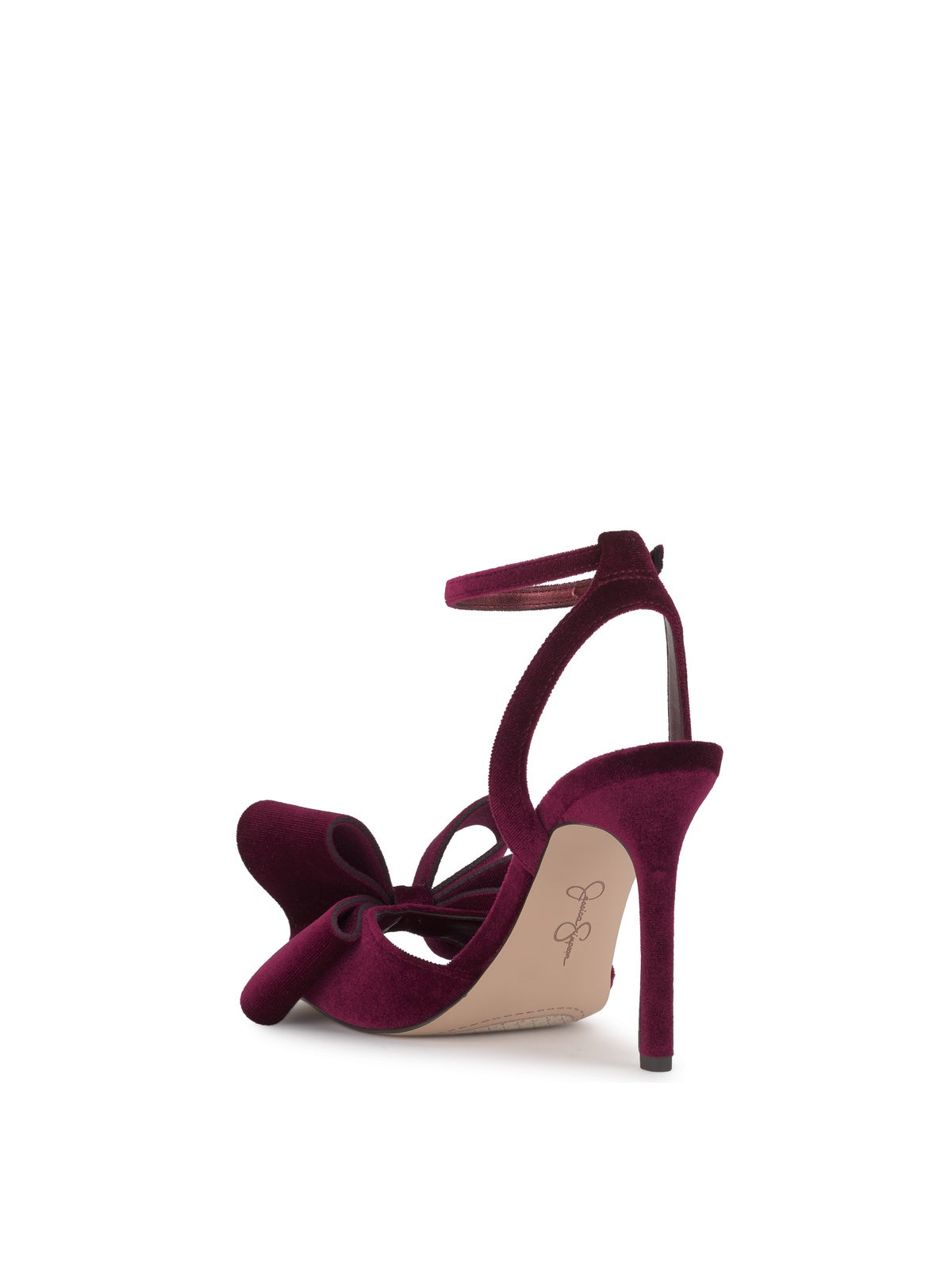 Olivine High Heel in Dark Cherry Velvet