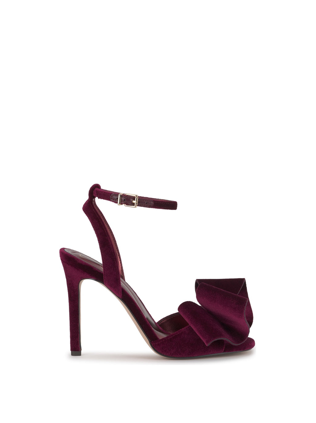 Olivine High Heel in Dark Cherry Velvet
