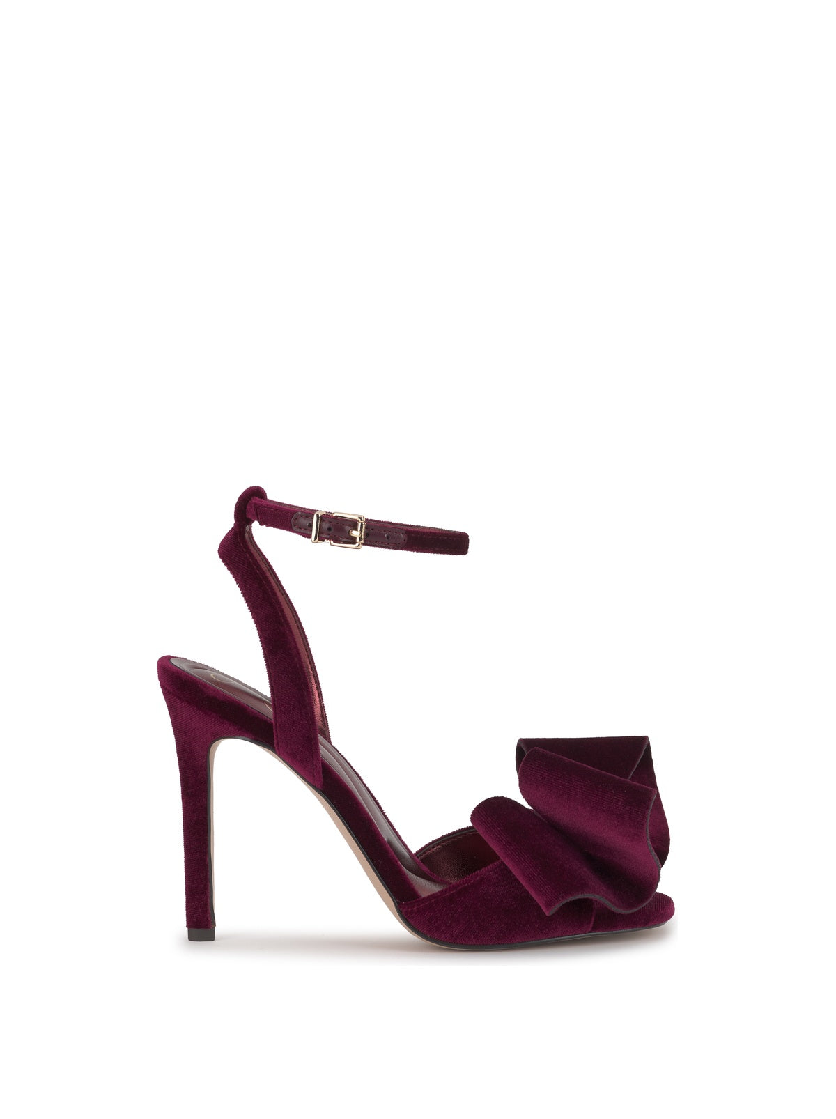 Olivine High Heel in Dark Cherry Velvet