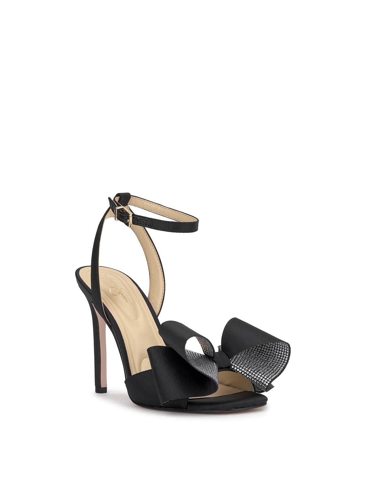 Olivine High Heel in Black & Silver