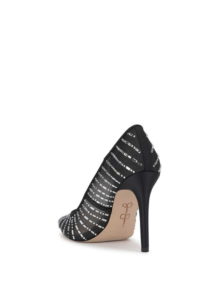 Piviano Pointed Toe Embellished Pump in Black