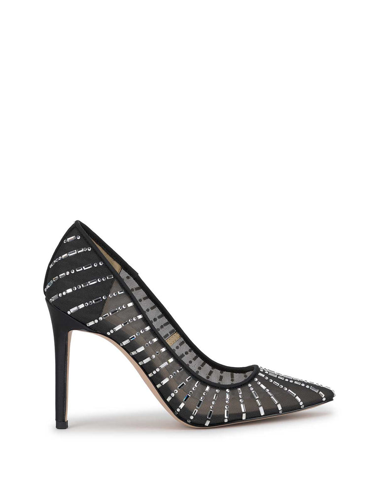 Piviano Pointed Toe Embellished Pump in Black