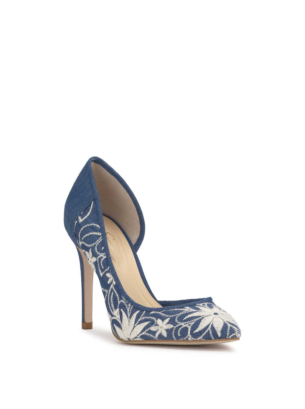 Prizma D'Orsay Pump in Floral Denim