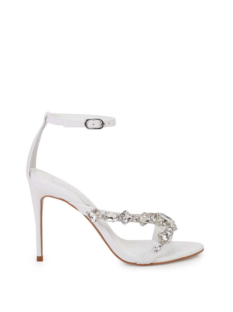 Raela Embellished High Heel Sandal in White