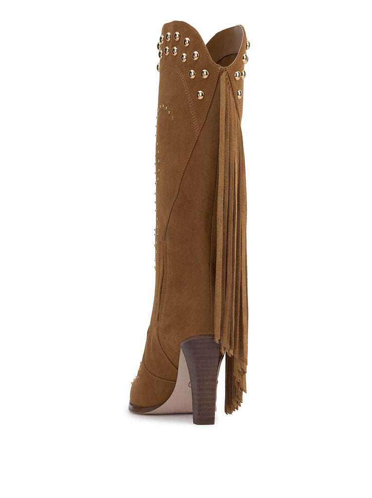 Rosera Studded Fringe Boot in Tuscan Tan