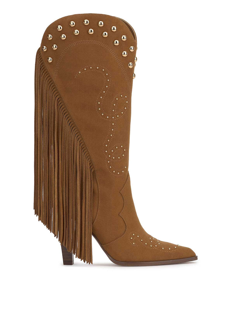 Rosera Studded Fringe Boot in Tuscan Tan