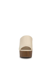 Shelbie Platform Slide in Soft Ivory