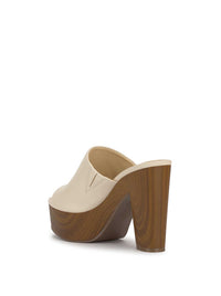 Shelbie Platform Slide in Soft Ivory