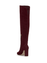 Simmona Over the Knee Boot in Dark Cherry